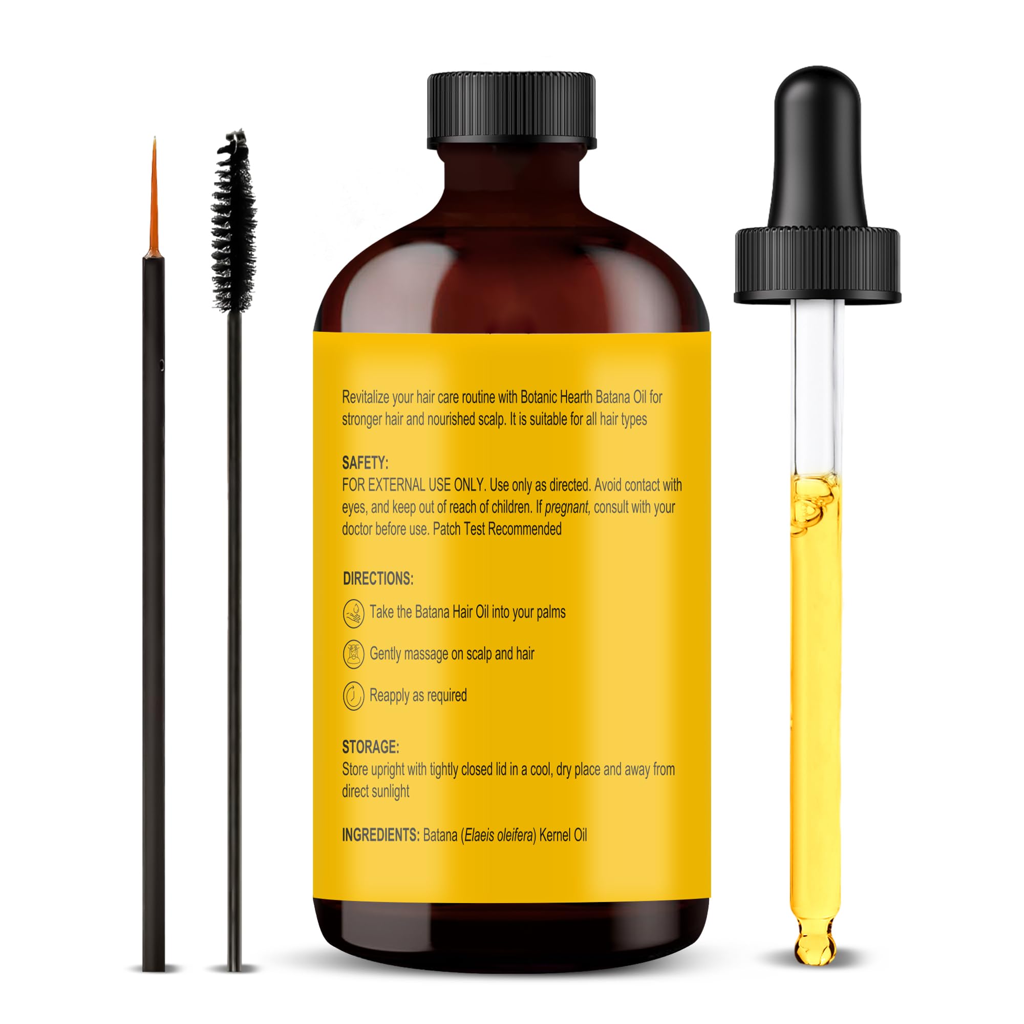 Botanic Hearth Raw Batana Oil for Hair Growth | 100% Pure & Unrefined | For Thicker, Stronger Hair - 118 ml