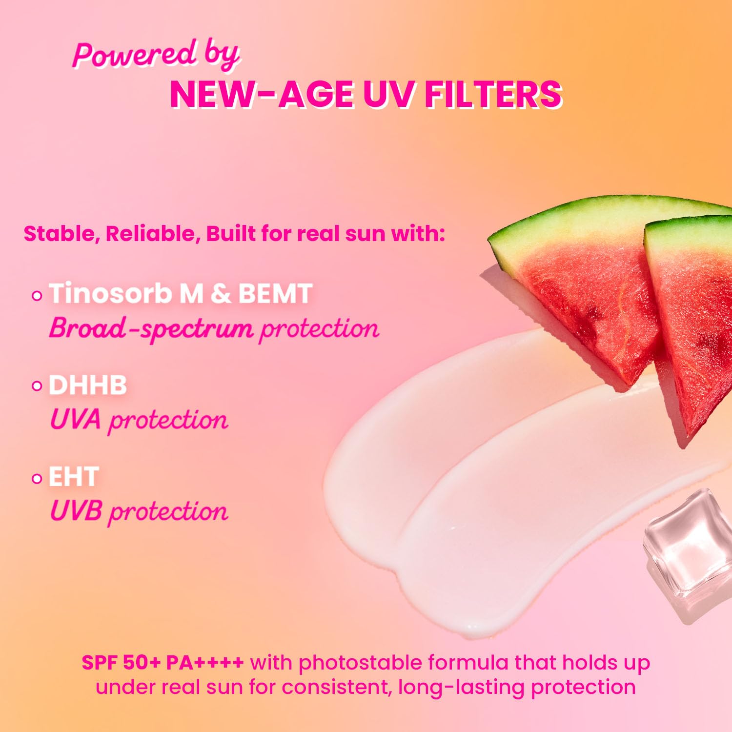 Dot & Key Watermelon Cooling Sunscreen, In-Vivo Tested SPF 50+ PA++++, With New-Age UV Filters, Instantly Cools skin, Controls Excess Oil, Broad Spectrum Protection, No White Cast, No White Cast | 50g