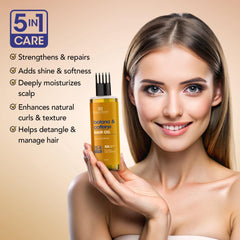 Botanic Hearth Batana Caffeine Hair Oil with Almond – 150ml – Nourishing & Strengthening Hair Treatment, Promotes Healthy Hair Growth, Enhances Shine & Moisture