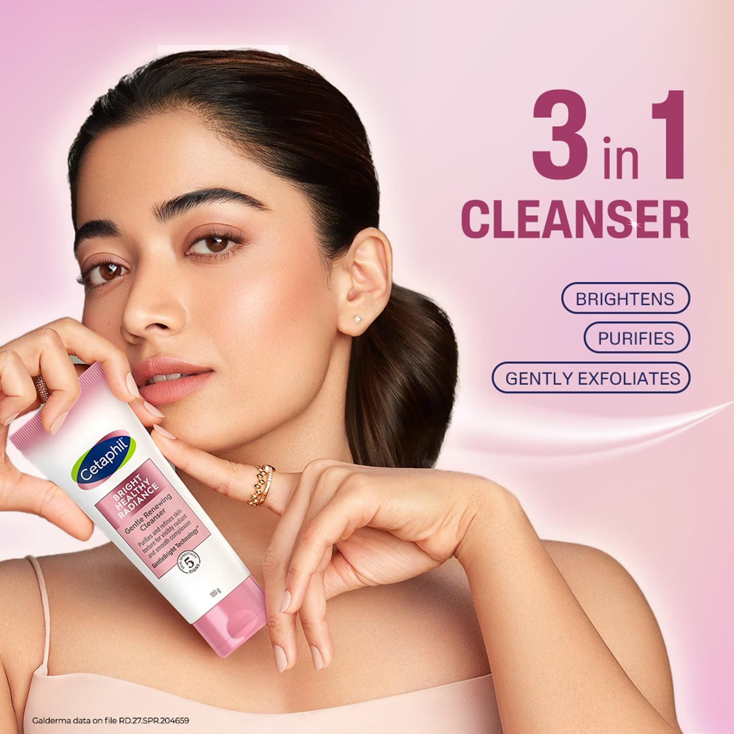 Cetaphil Bright Healthy Radiance Gentle Renewing Cleanser|100G|Gentlebright Technology With Vitamin E-Releasing Jojoba Beads|For All Skin Types|Fragrance Free,1 Count