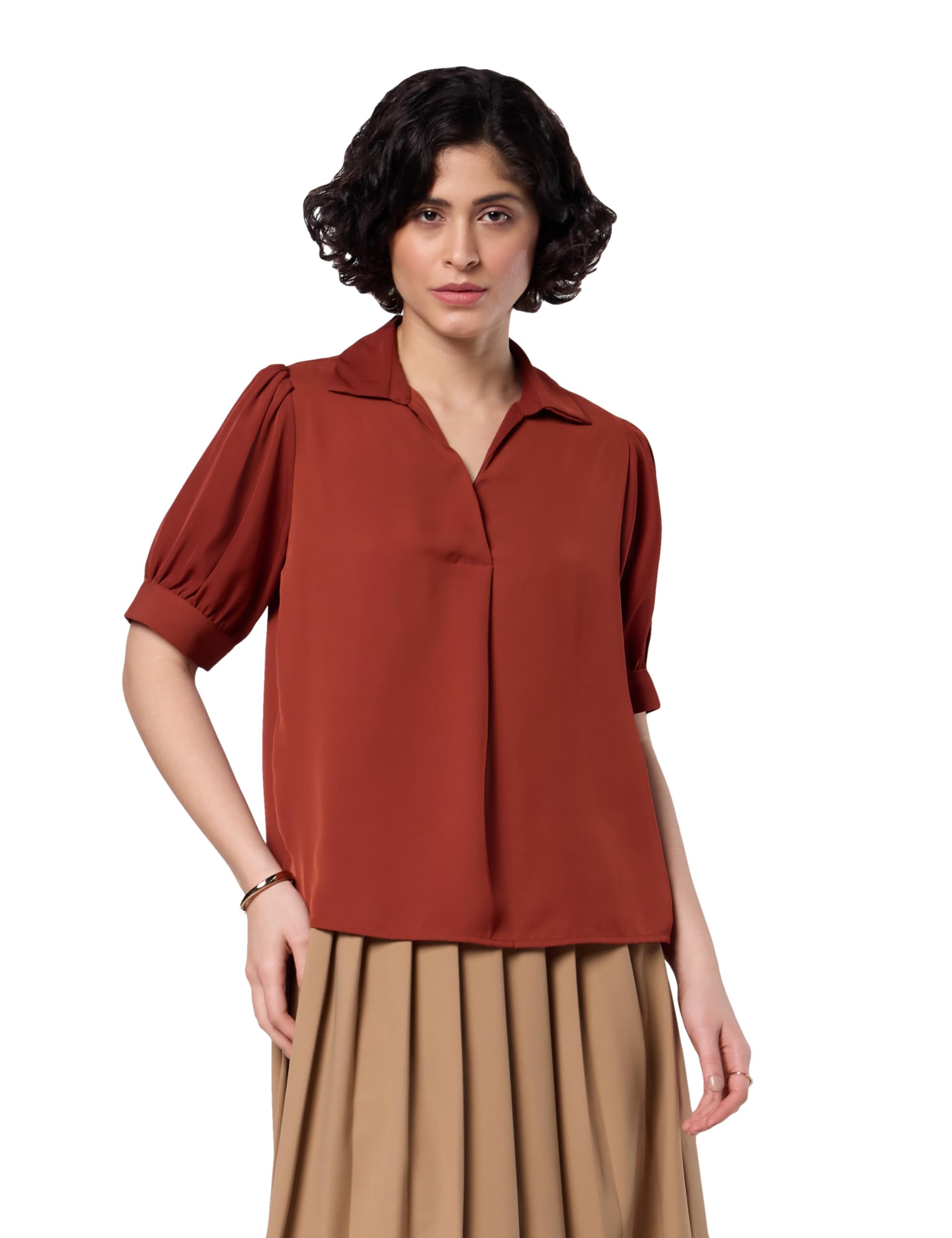 Symbol Premium Women's Polyester Collared Top | Regular Fit | Desk-to-Dinner (Available in Plus Sizes)