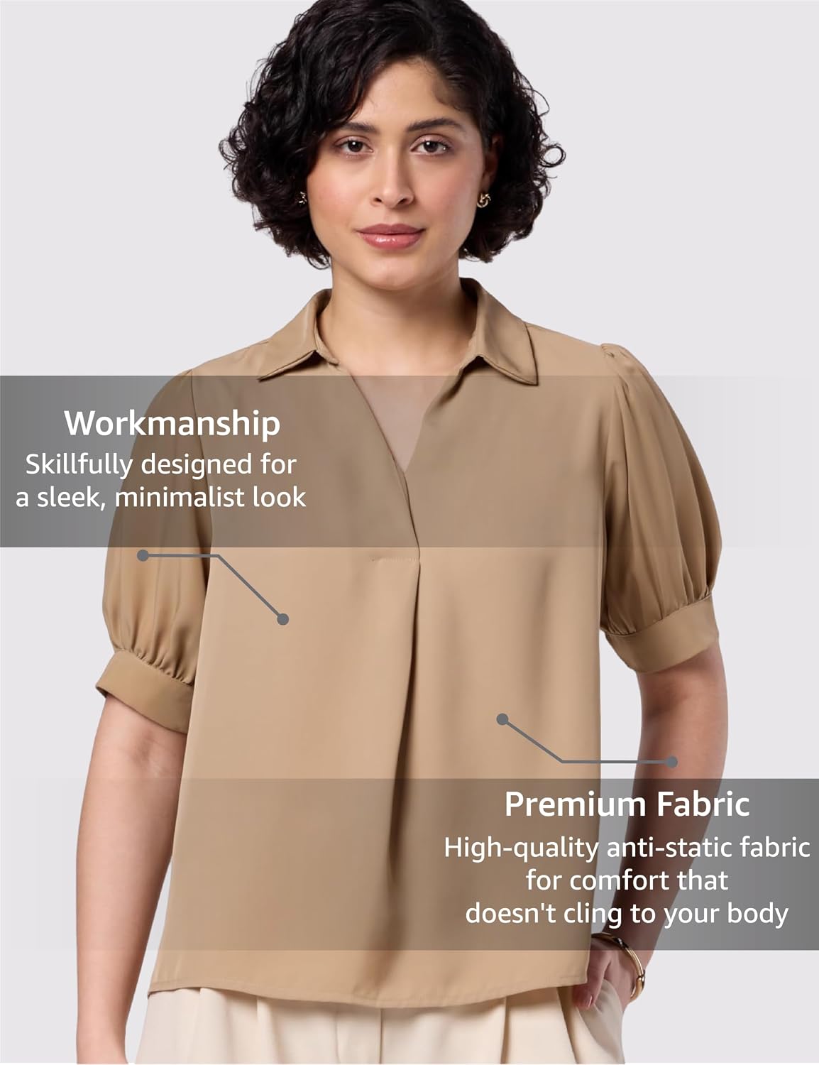 Symbol Premium Women's Polyester Collared Top | Regular Fit | Desk-to-Dinner (Available in Plus Sizes)