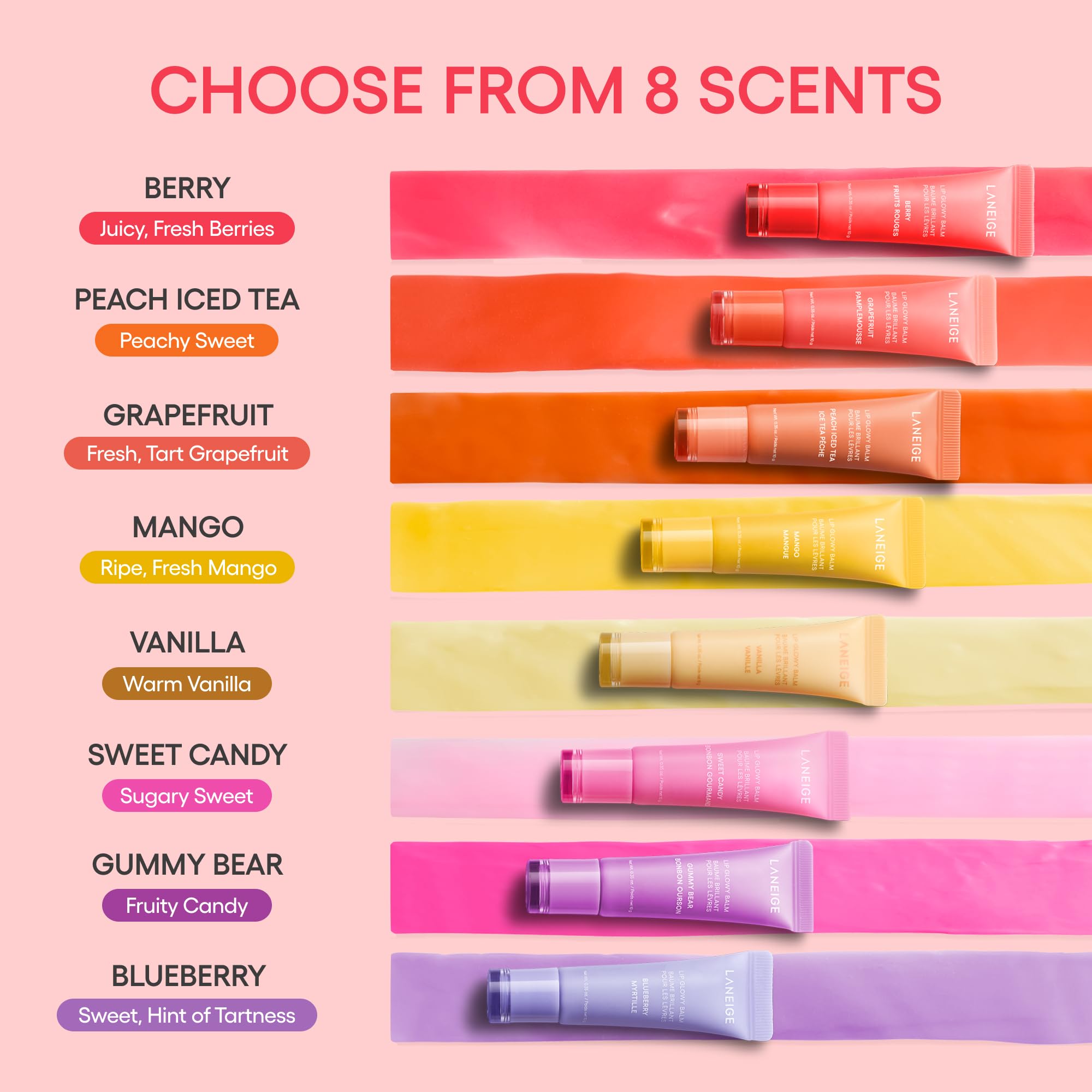 Laneige Lip Glowy Balm | Moisturizing Lip Treatment with Vitamin C + Shea Butter for Soft, Smooth and Glowing Lips | Korean Lip Balm For Dry Chapped Lips |Intense Hydration| Berry |10Gm