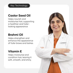 Cureskin Eyebrow & Eyelash Growth Oil with Castor, Brahmi & Vitamin E, 7 ml