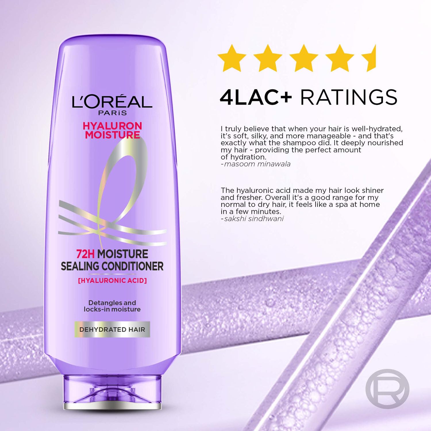 L'Oreal Paris Hyaluron Moisture 72H Conditioner - Hyaluronic Acid, 175ml