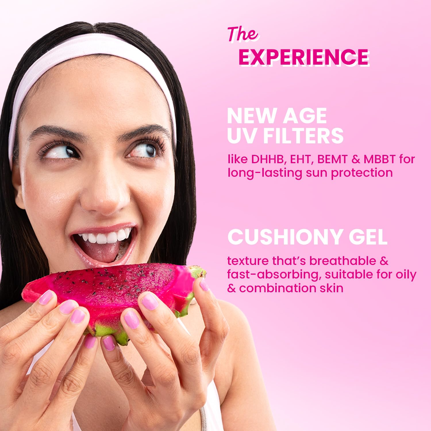 Dot & Key Dragon Fruit Bounce Sunscreen In-Vivo Tested SPF 50+ PA++++, With New-Age UV Filters, Lightweight, Cushion-Gel Texture, Fast-Absorbing, Niacinamide Infused, Broad Spectrum Protection || 50g