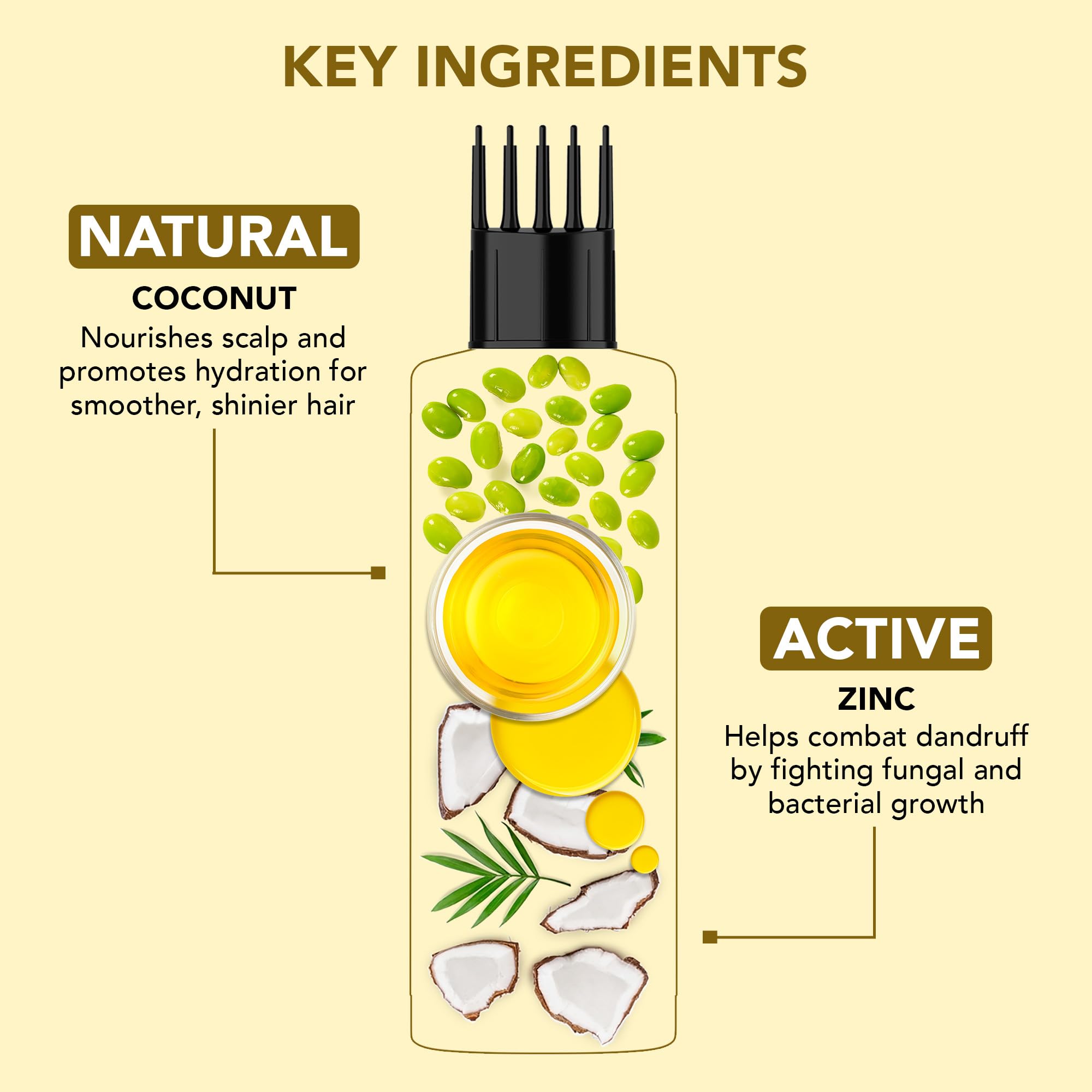 Botanic Hearth Coconut & Zinc Pyrithione Hair Oil with Neem – 150ml – Soothes Scalp, Controls Dandruff, Nourishes & Hydrates for Healthy Hair