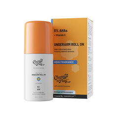 Chemist at Play UnderArm Roll-On with 5% AHA, Lactic Acid & 1% Mandelic Acid | Prevents Body Odour, Brightens Skin & Exfoliates | Fades Pigmentation & Kills Bacteria | Aqua Fragrance | 40ml