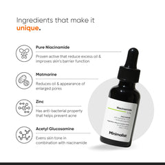 Minimalist 10% Niacinamide Serum with Zinc – Reduces Acne Marks, Controls Oil & Minimizes Pores | Vitamin B3 for Blemish-Free, Clear Skin | For Oily & Acne-Prone Skin (60 ml)