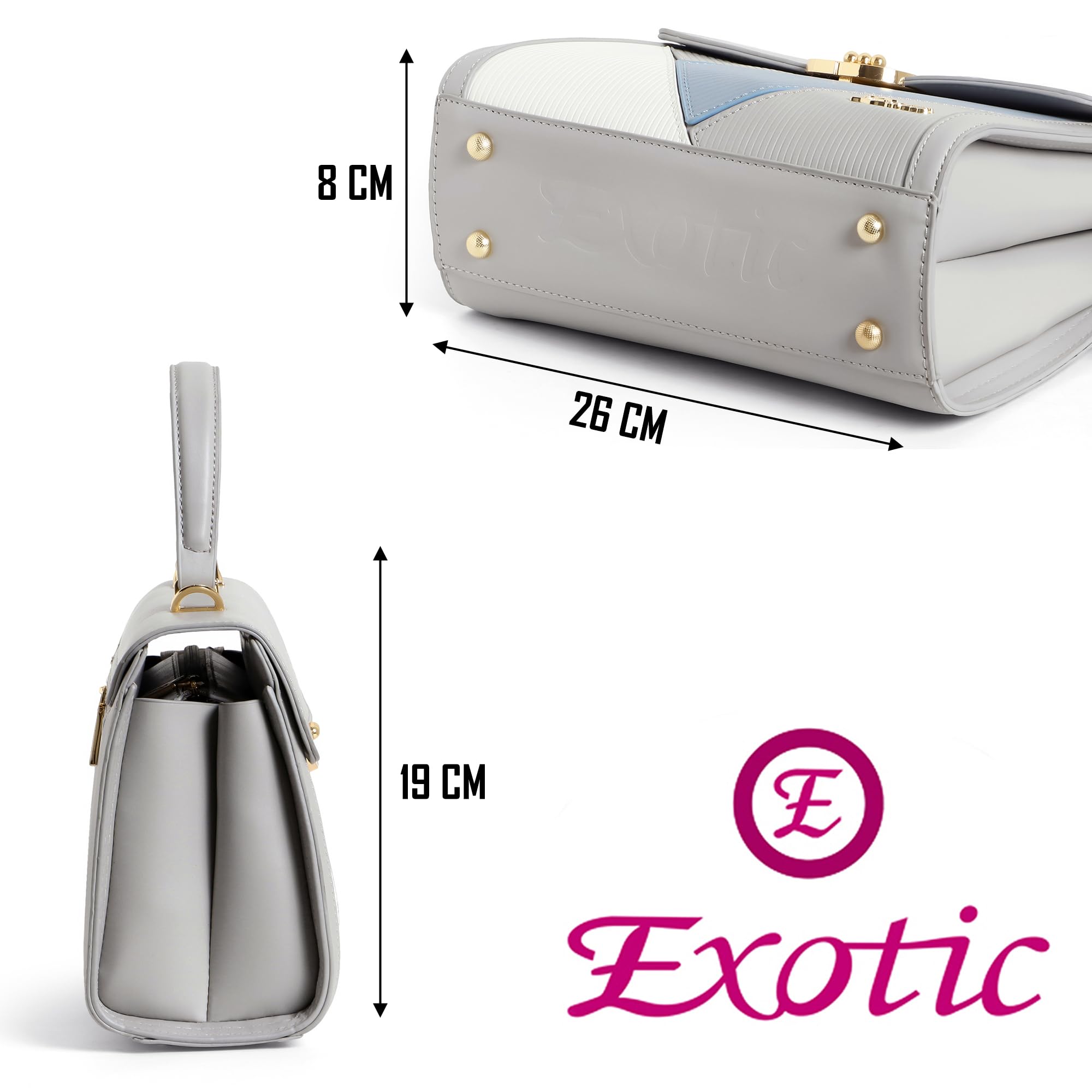 EXOTIC Premium® Embossed Pattern Elegance Satchel Bag | Cross Body Bag | Sling and shoulder Bag | Suitable For Every Occasion