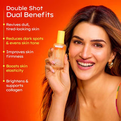 Hyphen 18% Brightening + 20% Collagen Face Serum | Double Shot Serum with 11% Mandarin 5% Niacinamide 2% PGA & Bakuchiol | Summer Skincare | Brightening, Hydrating & Collagen Boost for Dry Skin - 50ml