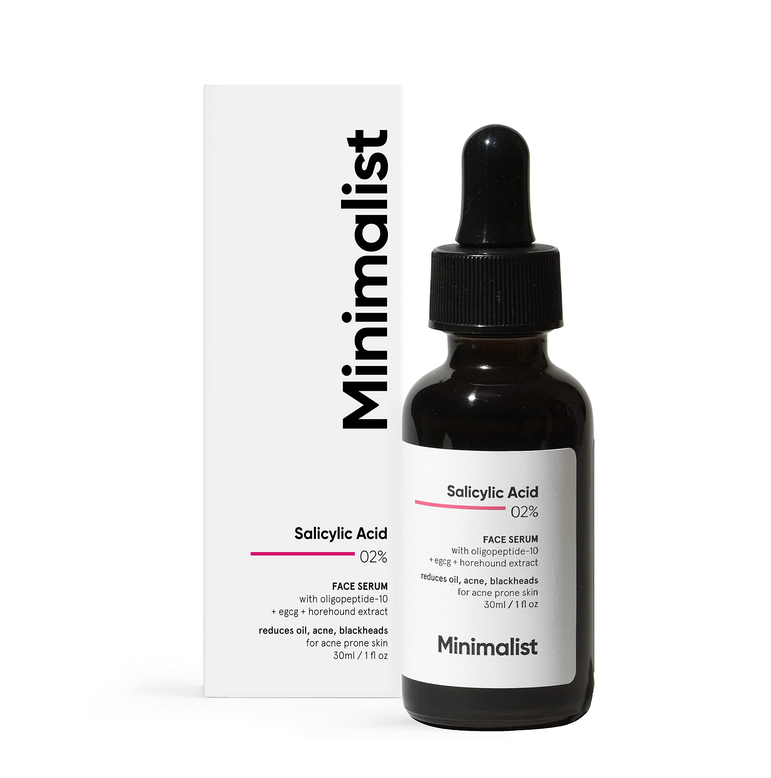 Minimalist 2% Salicylic Acid Serum for Acne & Blackheads | BHA Exfoliating Anti Acne Serum for Pore Cleansing & Oil Control | Pore Tightening Treatment for Oily & Acne-Prone Skin | 30ml
