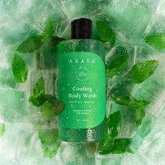 Arata Cooling & Exfoliating Body Wash with Menthol & Glycerine | Smooth & Hydrated Skin | Protects Skin Barrier | Body Wash for Women & Men | Paraben & Silicone-Free | For All Skin Types | 300ml