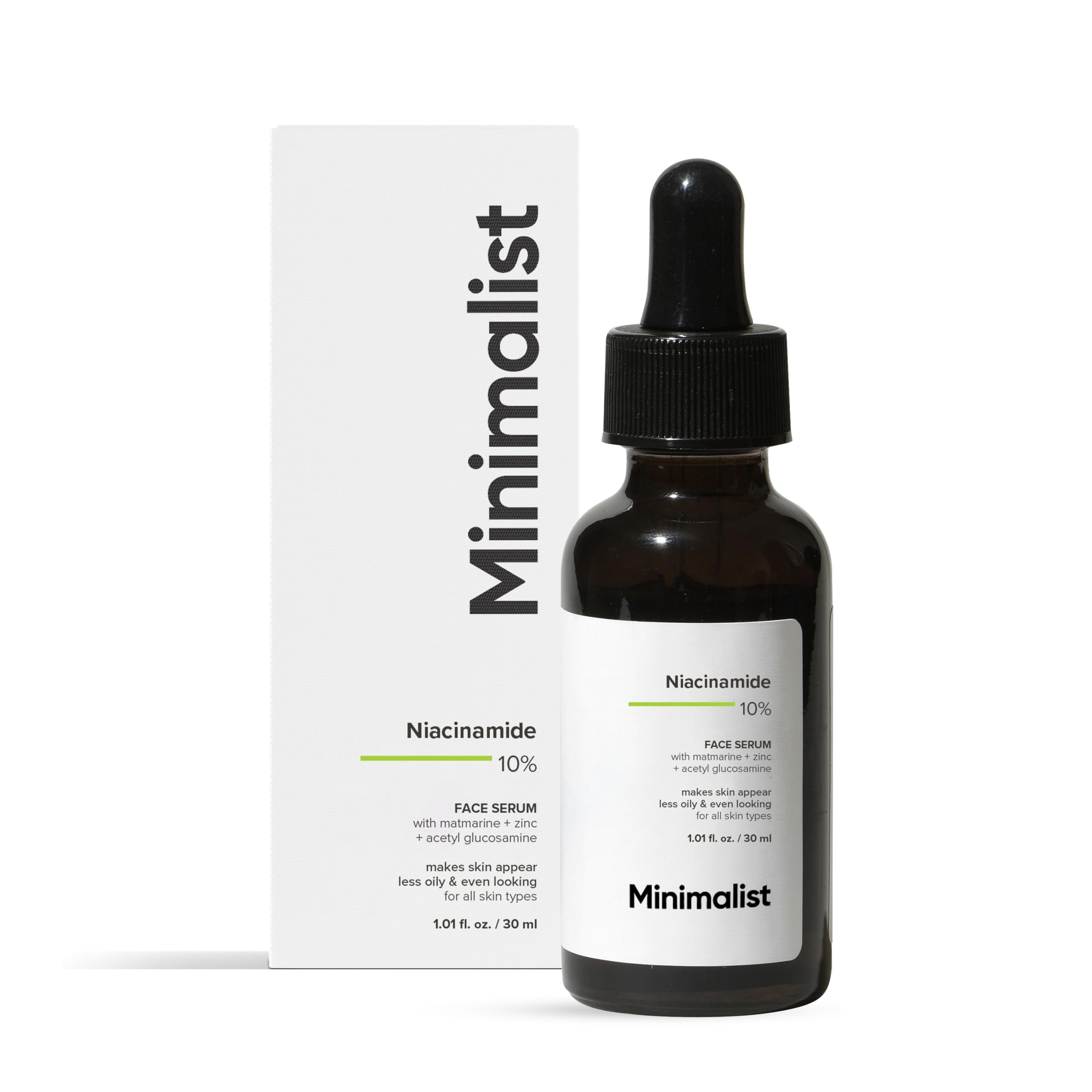 Minimalist 10% Niacinamide Serum with Zinc – Reduces Acne Marks, Controls Oil & Minimizes Pores | Vitamin B3 for Blemish-Free, Clear Skin | For Oily & Acne-Prone Skin (30 ml)