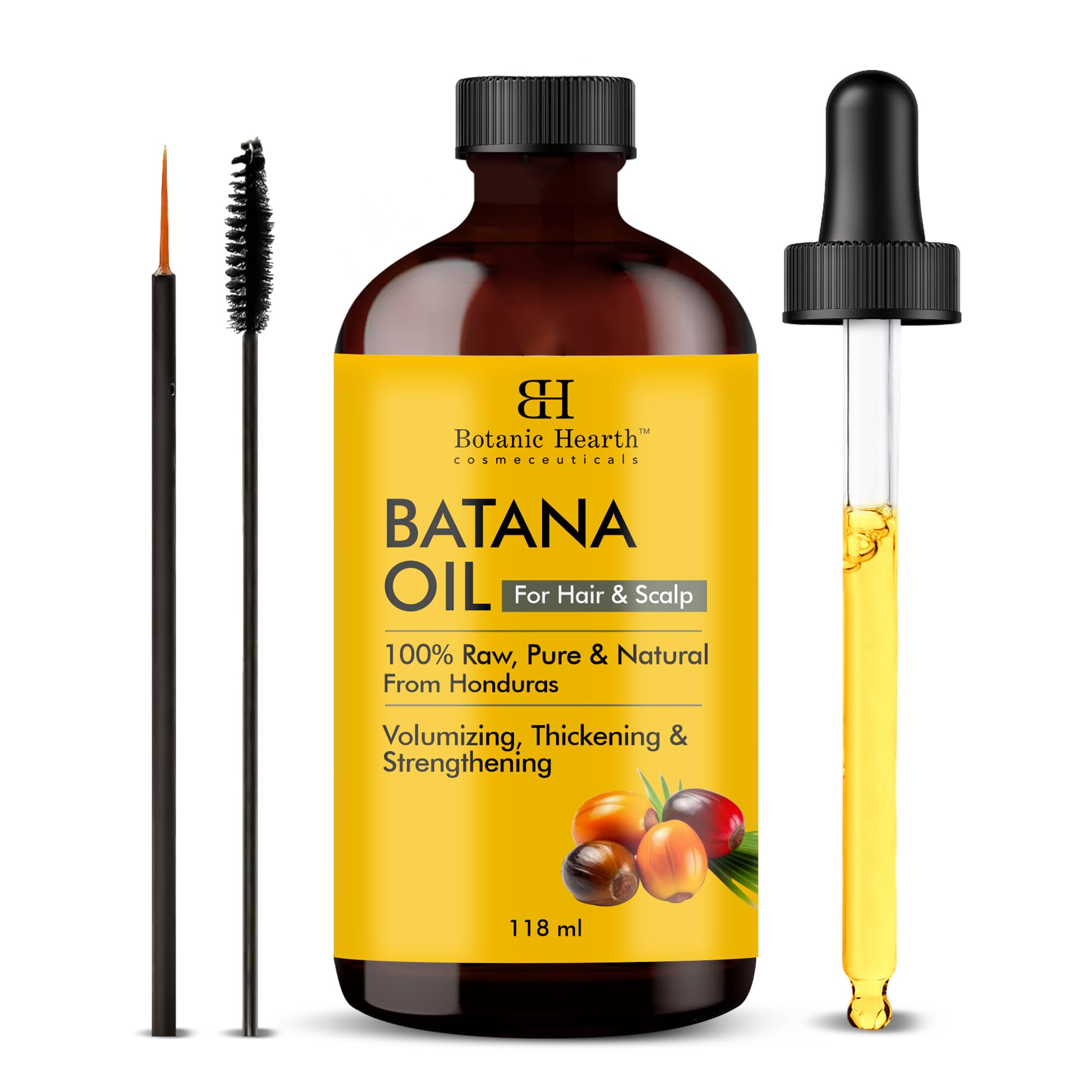 Botanic Hearth Raw Batana Oil for Hair Growth | 100% Pure & Unrefined | For Thicker, Stronger Hair - 118 ml