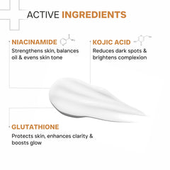 DERMATOUCH Bye Bye Pigmentation Face Wash | Niacinamide, Kojic Acid & Glutathione | For Tan and Anti-Pigmentation | Dermatologist Tested | For Men & Women | 70g