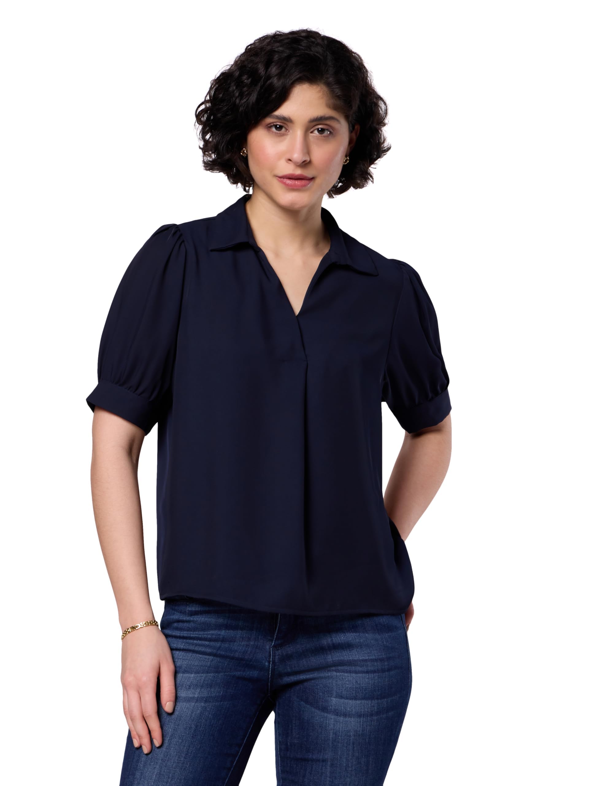 Symbol Premium Women's Polyester Collared Top | Regular Fit | Desk-to-Dinner (Available in Plus Sizes)