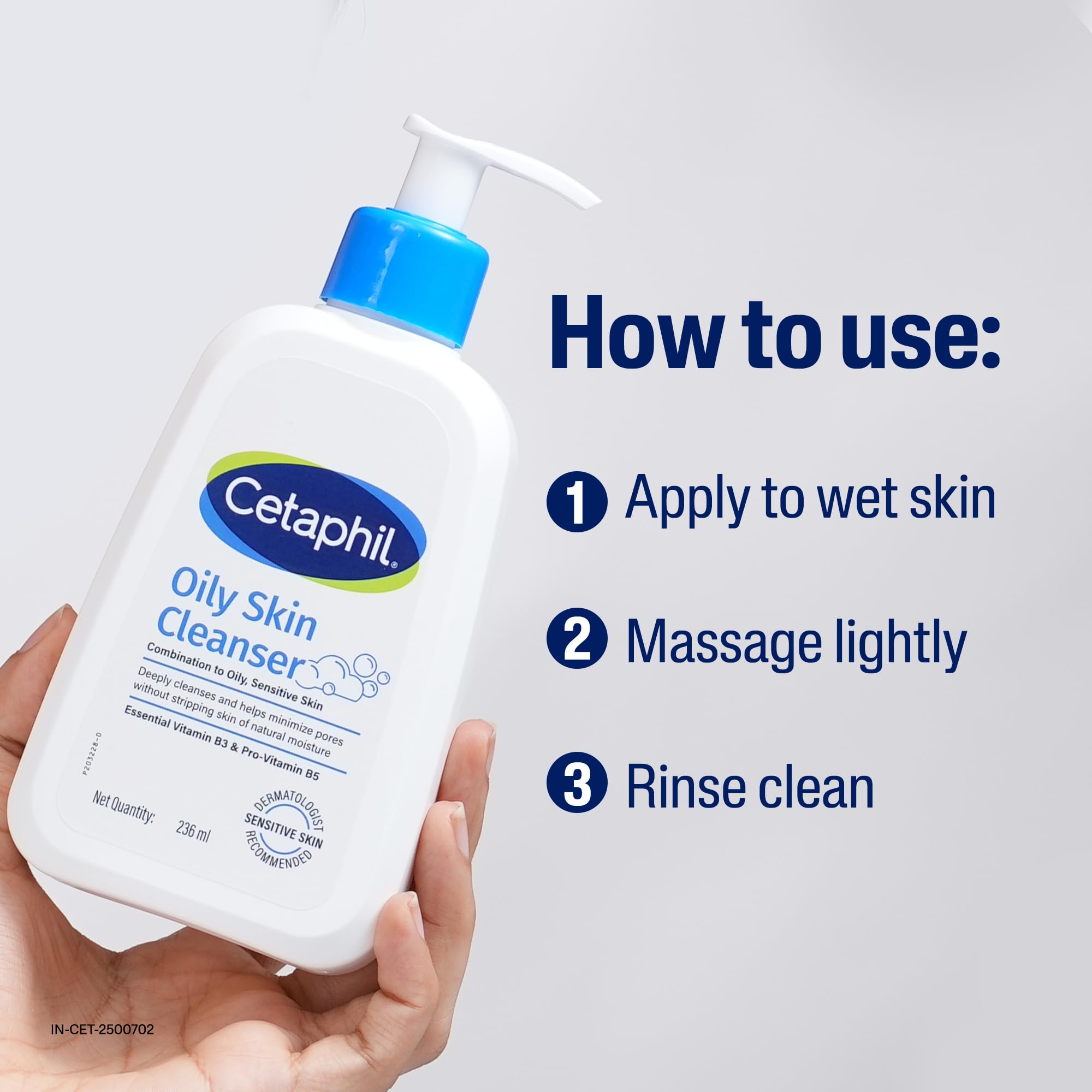 Cetaphil Oily Skin Cleanser Face Wash 59ml | Deep Cleansing for Oily, Acne Prone Skin | Gentle Foaming, Non-Irritating, pH Balanced | Dermatologist Recommended | For Your Sensitive Skin