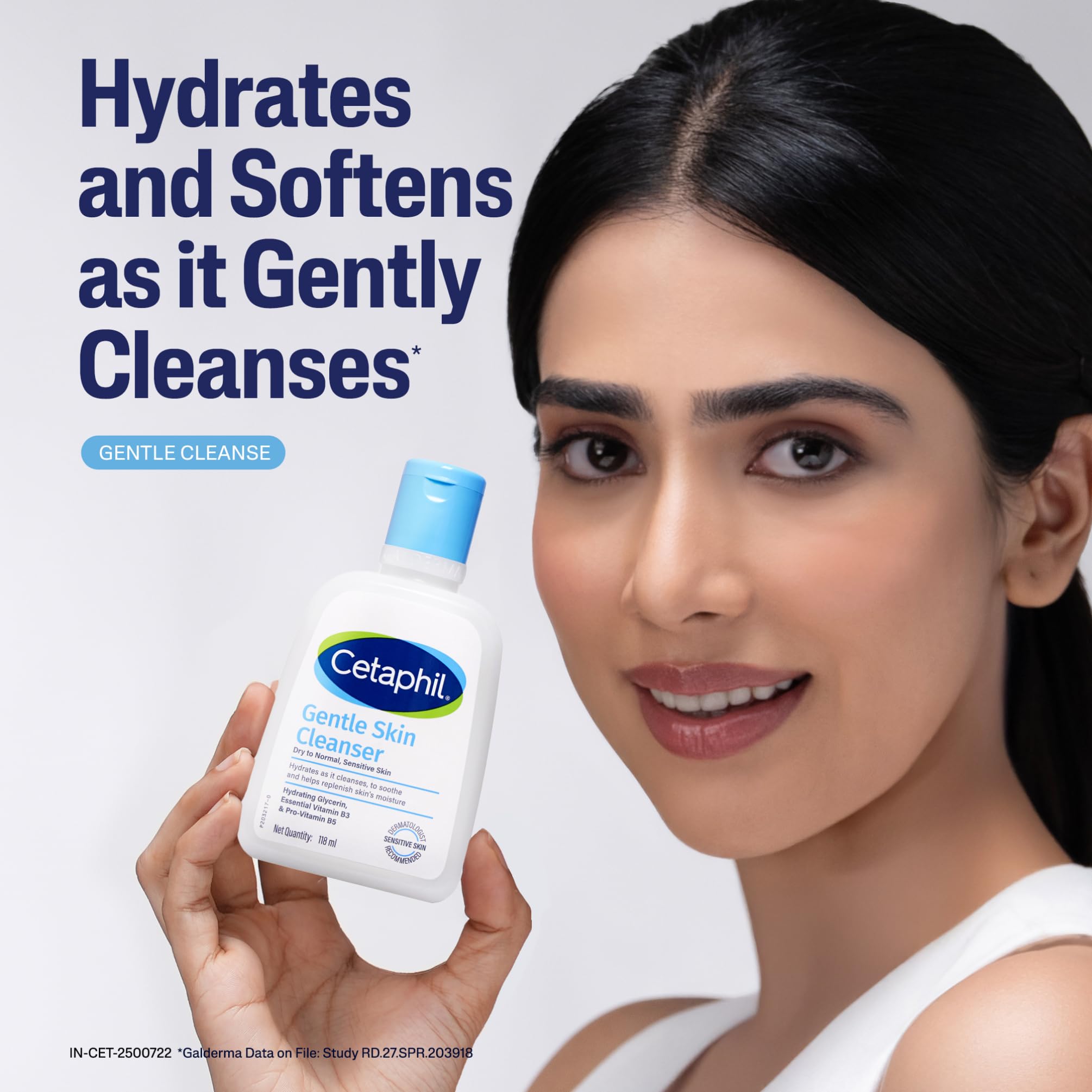 Cetaphil Gentle Skin Hydrating Face Wash 118ml, Paraben Free, Sulphate-Free Gentle Skin Hydrating Cleanser with Niacinamide, Vitamin B5 for Dry to Normal, Sensitive Skin