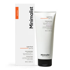 Minimalist Light Fluid Sunscreen SPF 50 for Oily Skin (PA++++) | Clinically Tested in US| No White Cast | Broad Spectrum | Lightweight, Water & Sweat Resistant | For Women & Men | 100ml