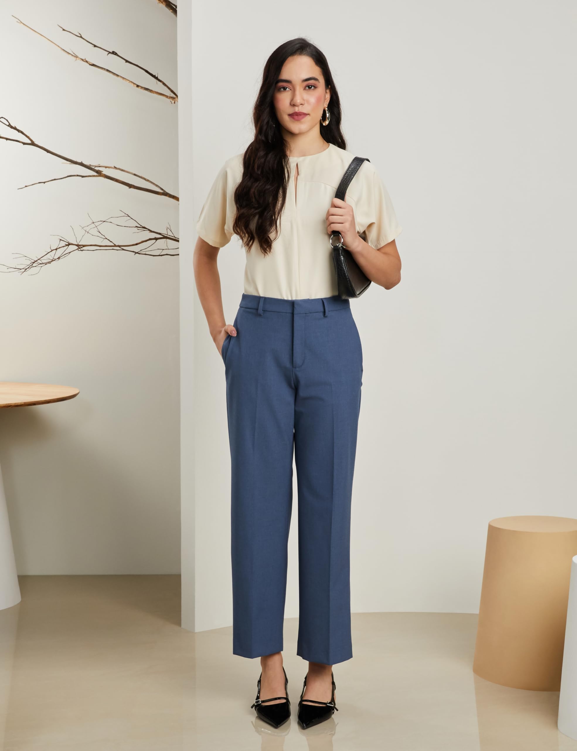 Symbol Premium Women's Wide Leg 4-Way Stretch Formal Trousers | Flexi-Waist | Waistband Gripper | Desk-to-Dinner (Available in Plus Sizes)
