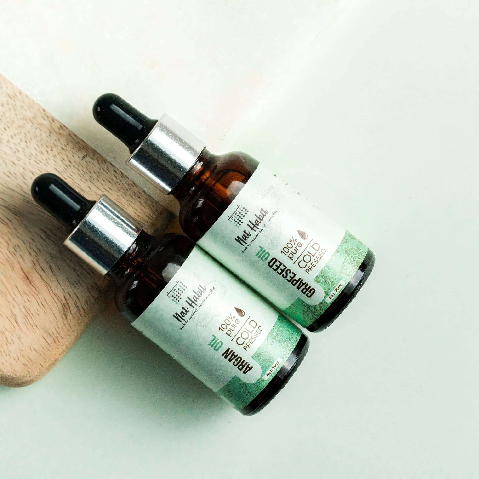 Nat Habit Cold Pressed 100% Pure Oil for Skin & Hair | Fresh from our Ayurvedic Kitchen, Zero Preservatives | Body Massage Oil, Hair Oil (Argan Oil, 30ml)