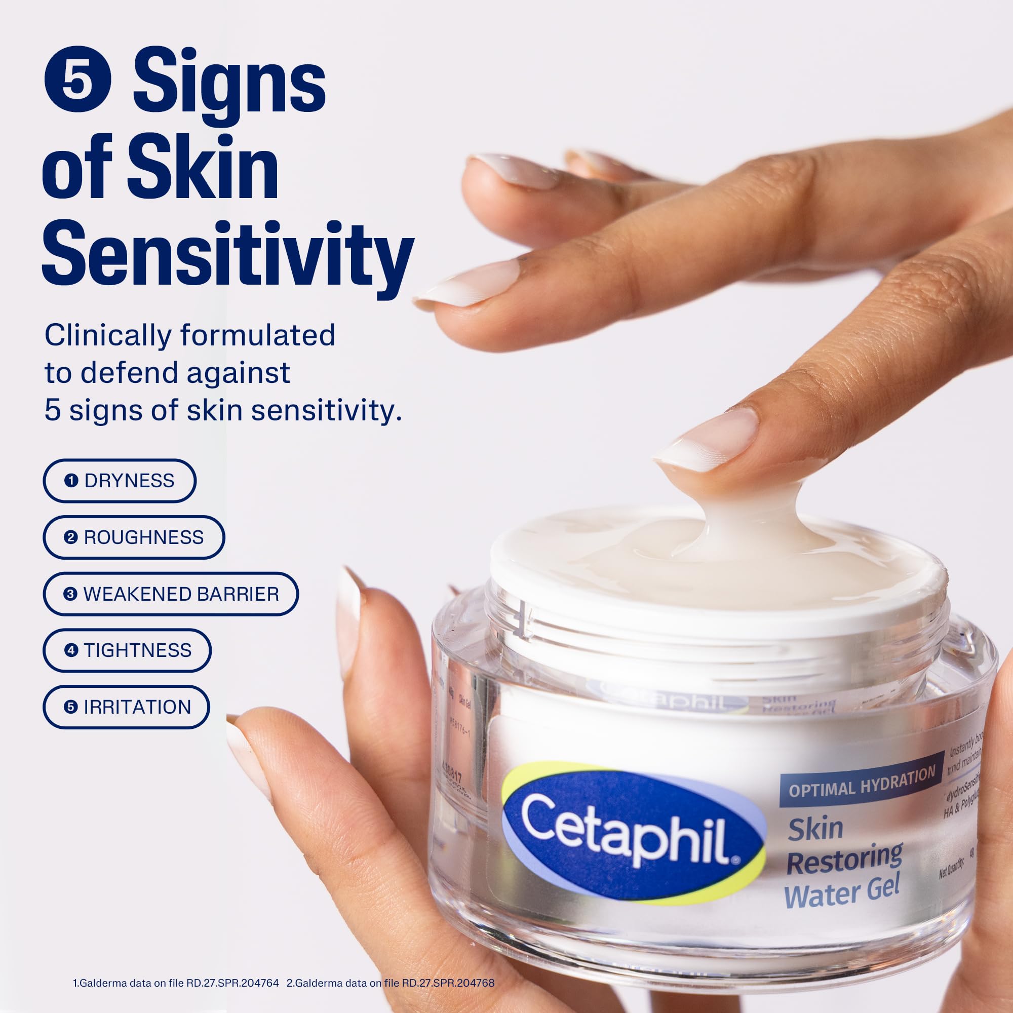 Cetaphil Optimal Hydration Restoring Water Gel 48 g – Lightweight 72H Weightless Hydrating Gel for Dry & Sensitive Skin | Daily Moisturisation Hydro Boost & Skin Refreshing Formula
