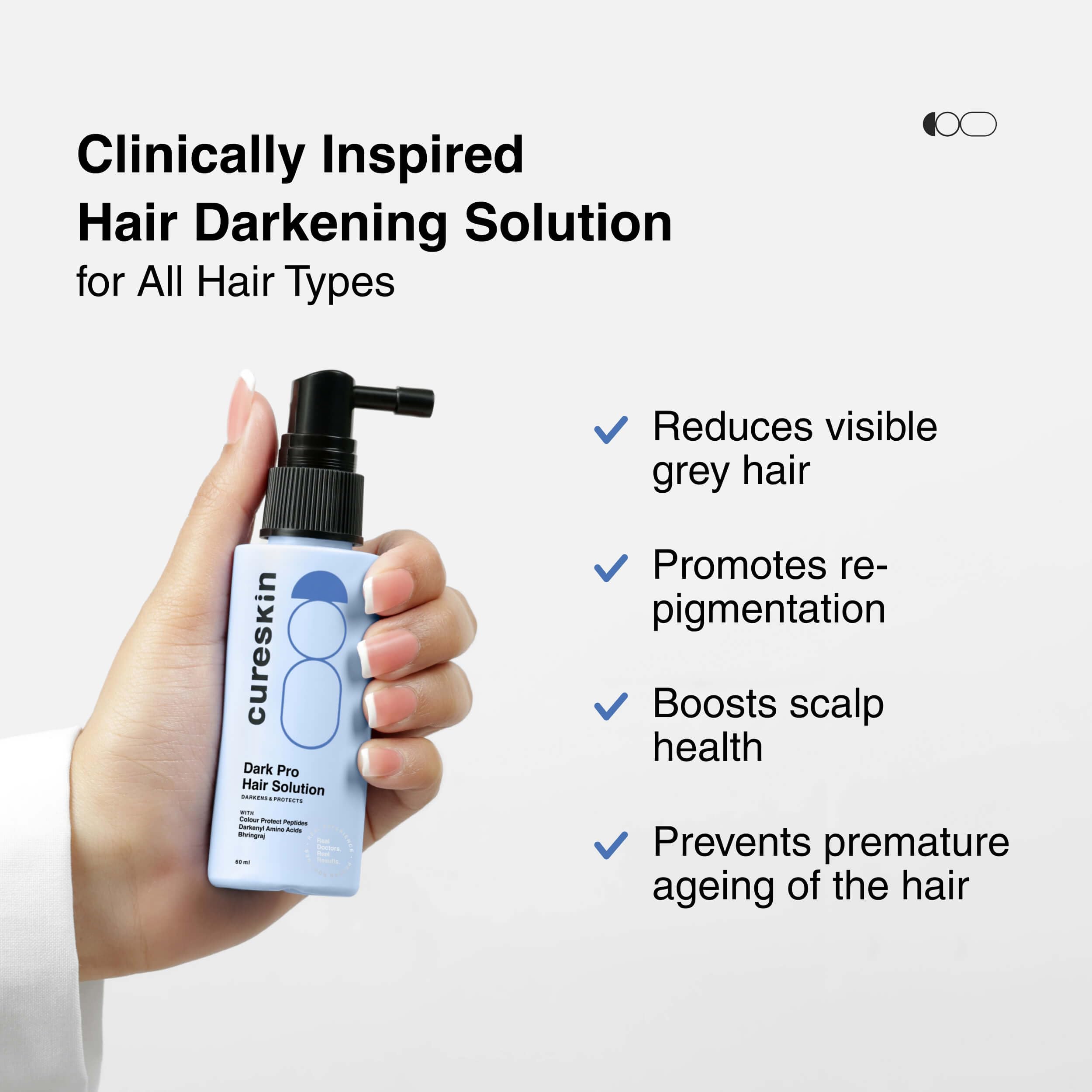 Cureskin Anti Grey Hair Serum | Reverses & Limits Hair Greying