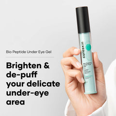 Cureskin Bio-Peptide Under Eye Gel with Hyaluronic Acid, Vitamin K & Chrysin | Reduces Dark Circles, Puffiness & Fine Lines | Under Eye Cream for Women & Men | 15 g
