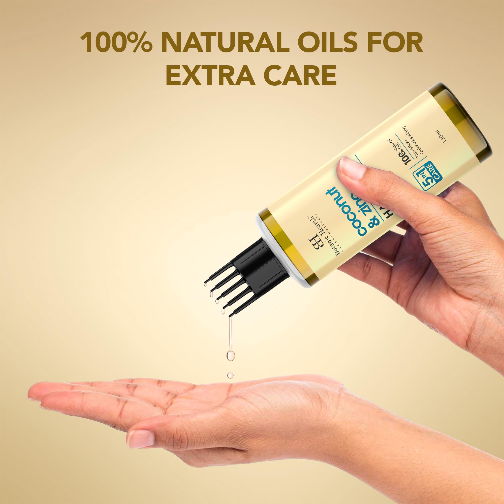 Botanic Hearth Coconut & Zinc Pyrithione Hair Oil with Neem – 150ml – Soothes Scalp, Controls Dandruff, Nourishes & Hydrates for Healthy Hair