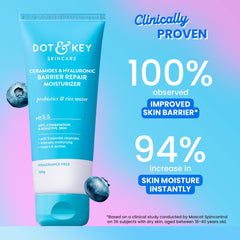 Dot & Key Barrier Repair Moisturizer For Normal, Dry, Combination & Sensitive Skin | 120 Hrs Moisturization, With 5 Ceramides & Hyaluronic | Repairs Damaged Skin Barrier, Non-Comedogenic | 100g
