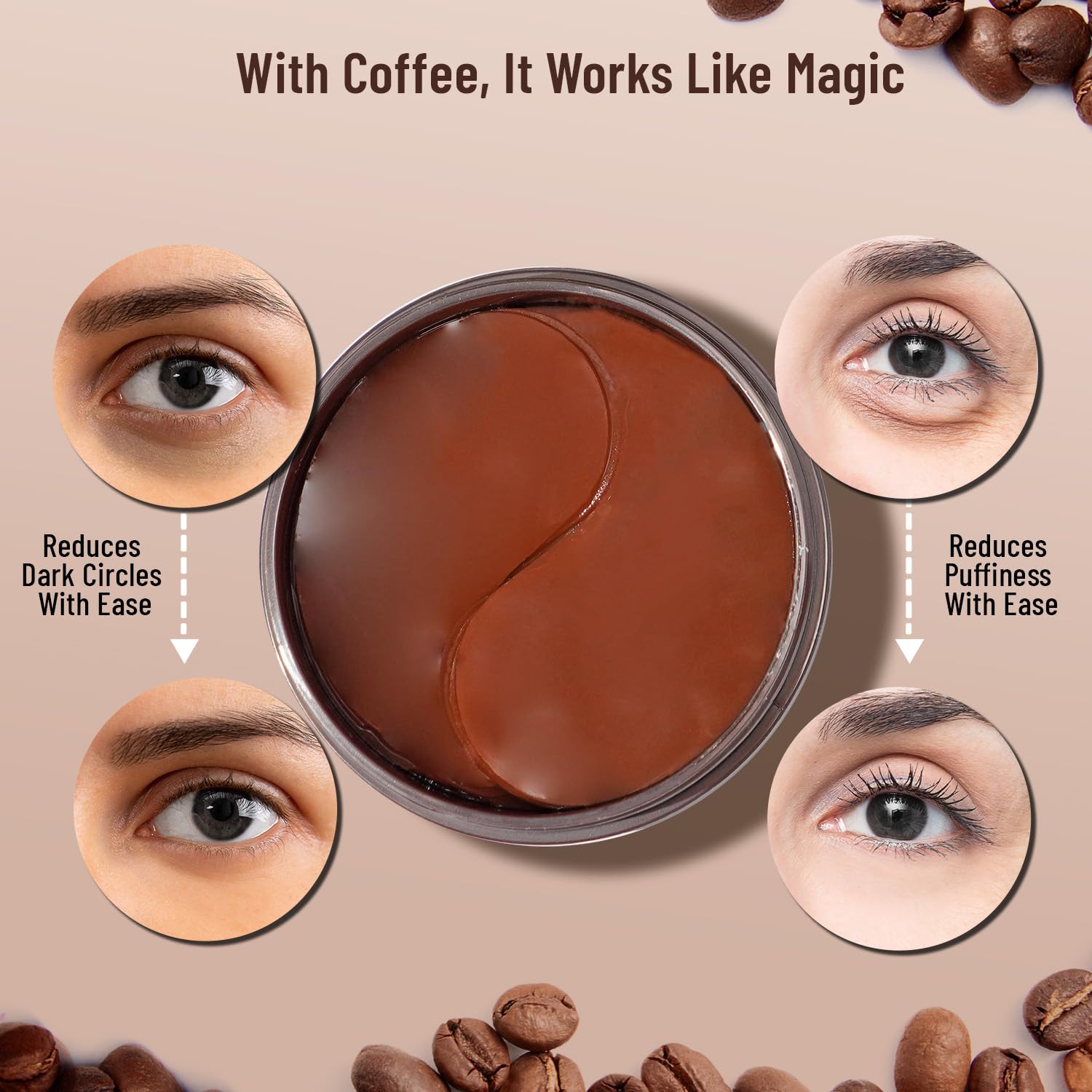 Swiss Beauty Hydra Anti Wrinkle Eye Serum Patch| Treats Dark Circles, Fine Lines And Wrinkles | Enriched With Collagen And Aloe Vera Extract | Shade - 03 Coffee, 60 Pcs