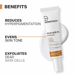 DERMATOUCH Kojic Acid 2% Brightening Cream with Niacinamide & Tyrostat | For Pigmentation, Blemishes, Dark Spots & Hyperpigmentation | Non-Greasy | Dermatologist Tested | 30g