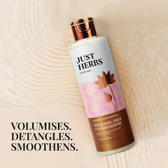 Just Herbs Ayurvedic Kumuda Indian White Water Lily Conditioner | Natural Conditioner For All Hair Types | Controls Frizz & Nourishes Hair | Sulphate & Paraben Free- 200 ml