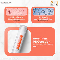 PHOTOSTABLE All Skin Sun Pharma PRO+ Sunscreen Gel, SPF 80+ & PA++++, 24-Hour UV Protection, Dermatologist-Tested Sunscreen, Lightweight Hydrogel Formula, 50g