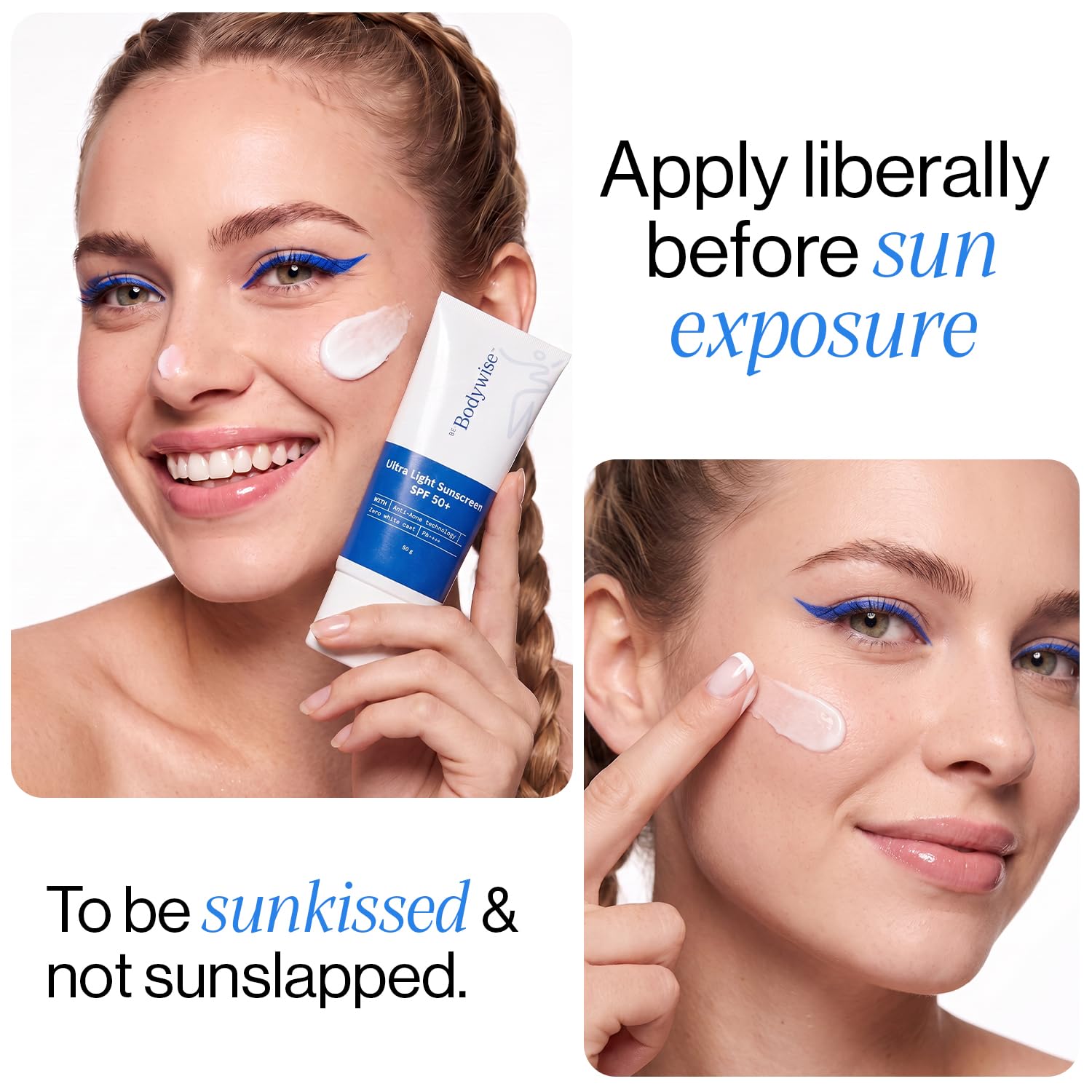 Be Bodywise Ultra Light Sunscreen SPF 50 PA+++ for Oily, Dry, Acne-prone Skin | Broad Spectrum Protection & Blue Light Protection | No White Cast | Non-Greasy | Korean Anti-Acne Technology | Water & Sweat Resistant | Ultra Lightweight Texture | For Men &