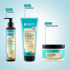 Pilgrim Korean Rice Water & Collagen Advanced Damage Repair Conditioner - 200ml | With 17 Amino Acids, Wheat Protein & Ceramides | Paraben-Free | Deep Nourishment & Shine I For Women & Men