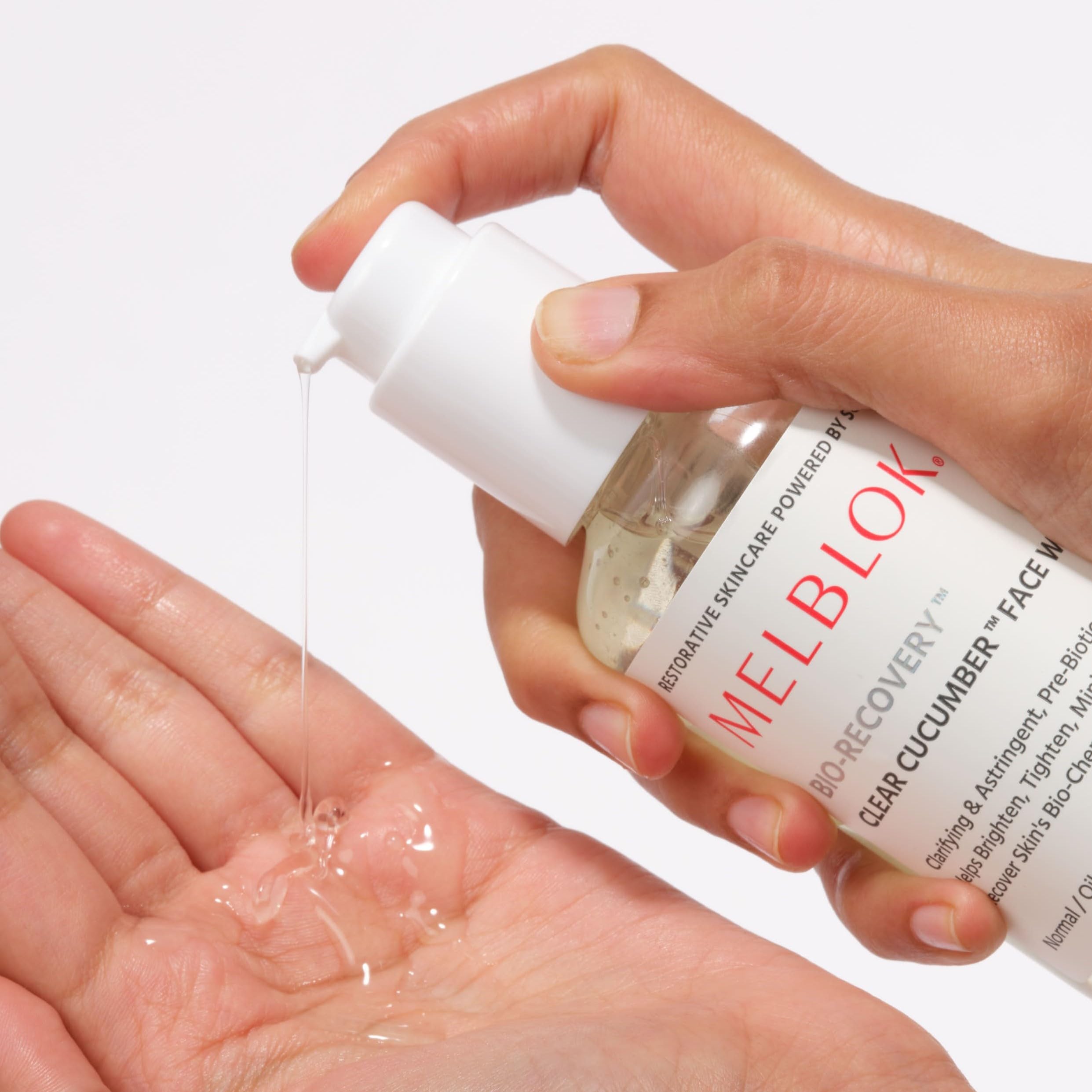 Melblok Bio-Recovery Clear Cucumber Face Wash 150ml | For Oily & Combination Skin| Oil Control, Pore Cleansing & Non-Drying Prebiotic Face Cleanser with Niacinamide