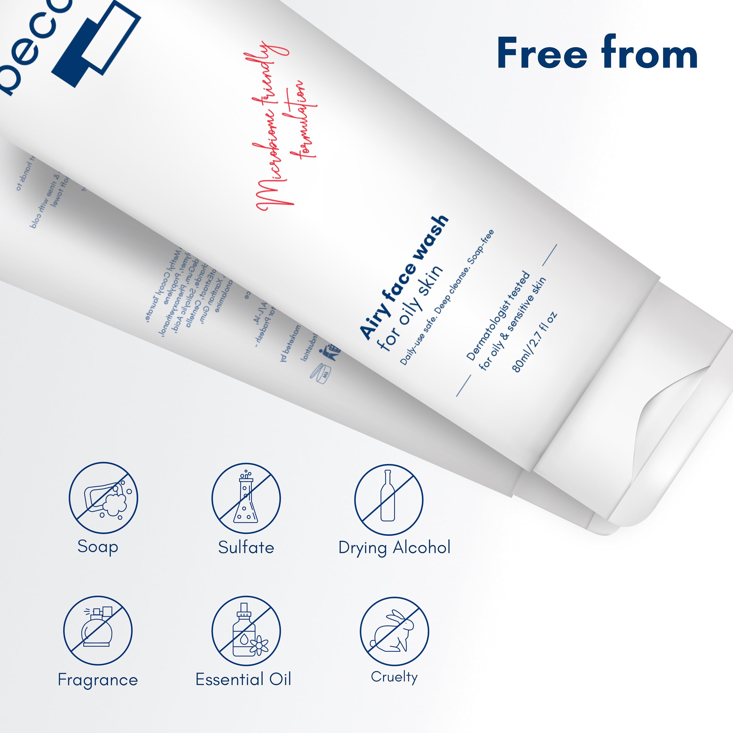Becalm Daily Salicylic Acid Face Wash for Oily and Acne Prone Skin | Airy face wash for Men & Women | Soap & Sulphate free | Oil, Acne, Dullness, Pore control | Microbiome friendly | With Quaternium - 73 & Prebiotic | No fragrance