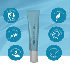 Aroma Magic Under Eye Gel | Brightens & Refreshes, Reduces Dark Circles for Lightens, Tightens & Puffiness | with cucumber, green tea, lemon, & centella For Women & Men | 20 gm