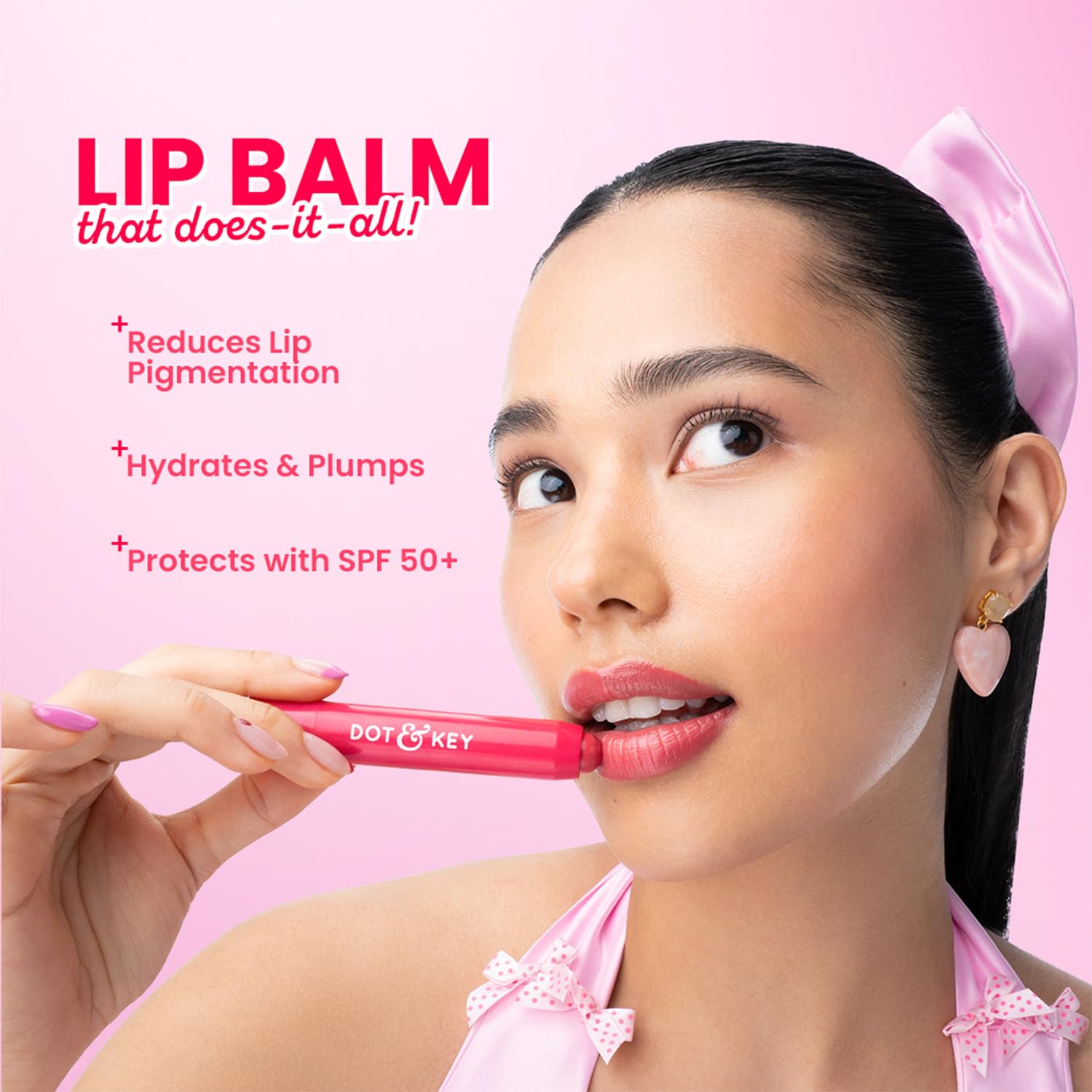 Dot & Key Meltie Lip Balm SPF 50+++ In-Vivo Tested With 2% Kojic & Vitamin C | Hydrates Dry, Chapped Lips, Lightens Pigmentation, Brightens Lips | Strawberry Glaze | 4g