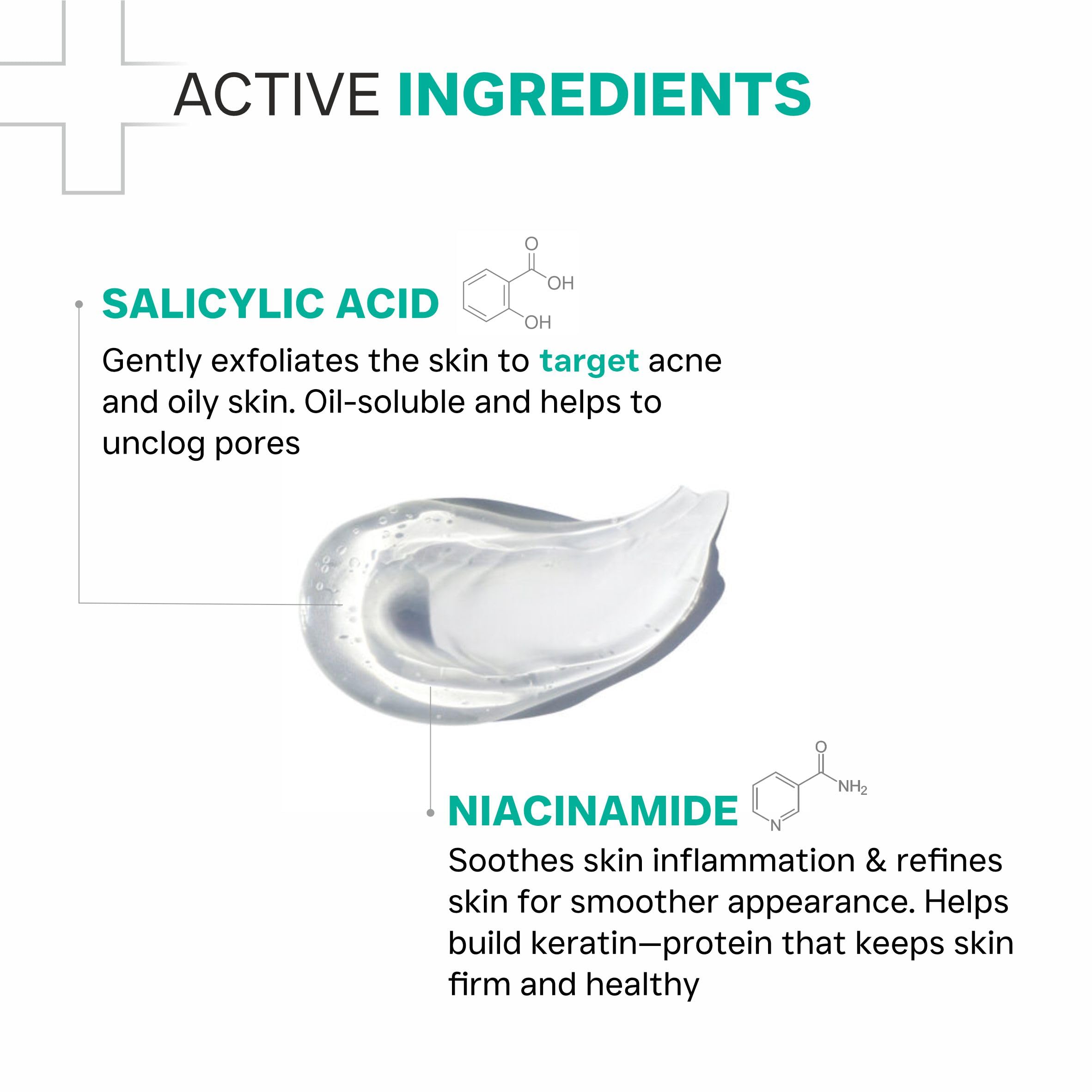 DERMATOUCH Salicylic Acid 2% Niacinamide 6% Anti-Acne Oil-Free Gel For Active Acne, Oil Balancing, Pore Tightening | 30g