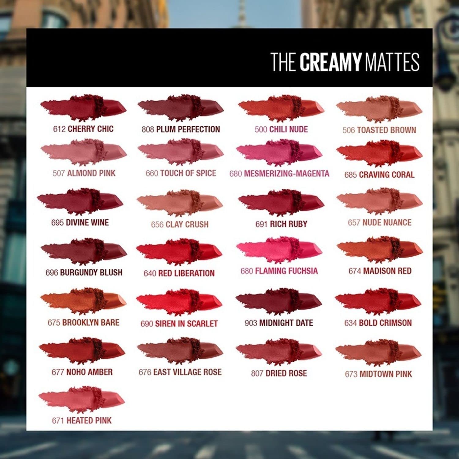 Maybelline New York Color Sensational Creamy Matte Lipstick | Midnight Date, 3.9g