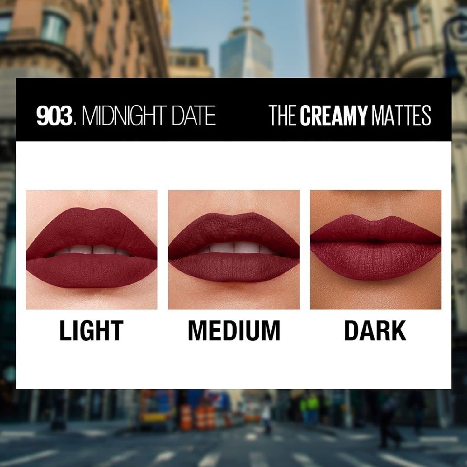 Maybelline New York Color Sensational Creamy Matte Lipstick | Midnight Date, 3.9g