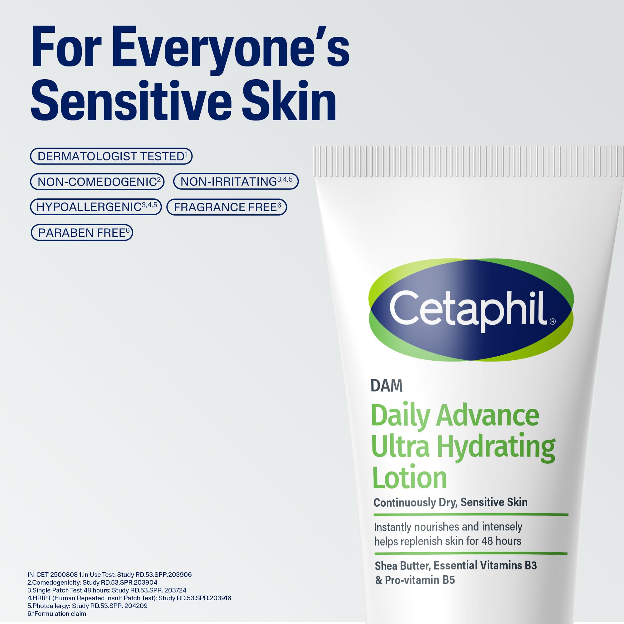 Cetaphil DAM Daily Advance Ultra Hydrating Lotion for Dry, Sensitive Skin, 100gm Moisturiser with Shea Butter, Non-Greasy, Fragrance-Free, Paraben and Sulphate Free
