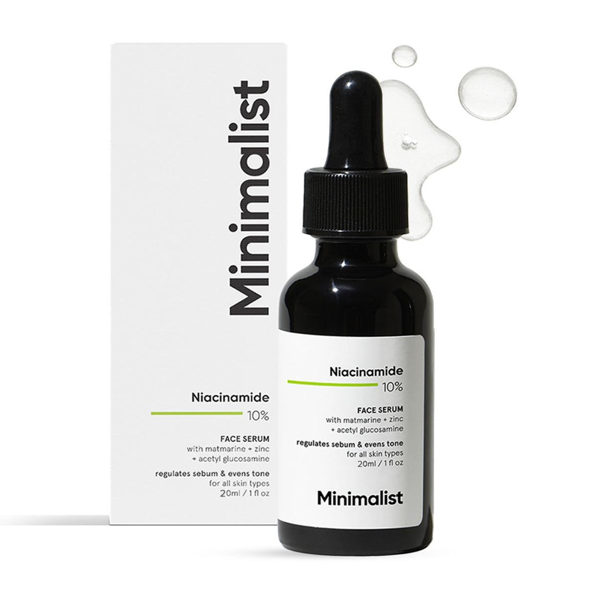 Minimalist 10% Niacinamide Serum with Zinc – Reduces Acne Marks, Controls Oil & Minimizes Pores | Vitamin B3 for Blemish-Free, Clear Skin | For Oily & Acne-Prone Skin | 20 ml