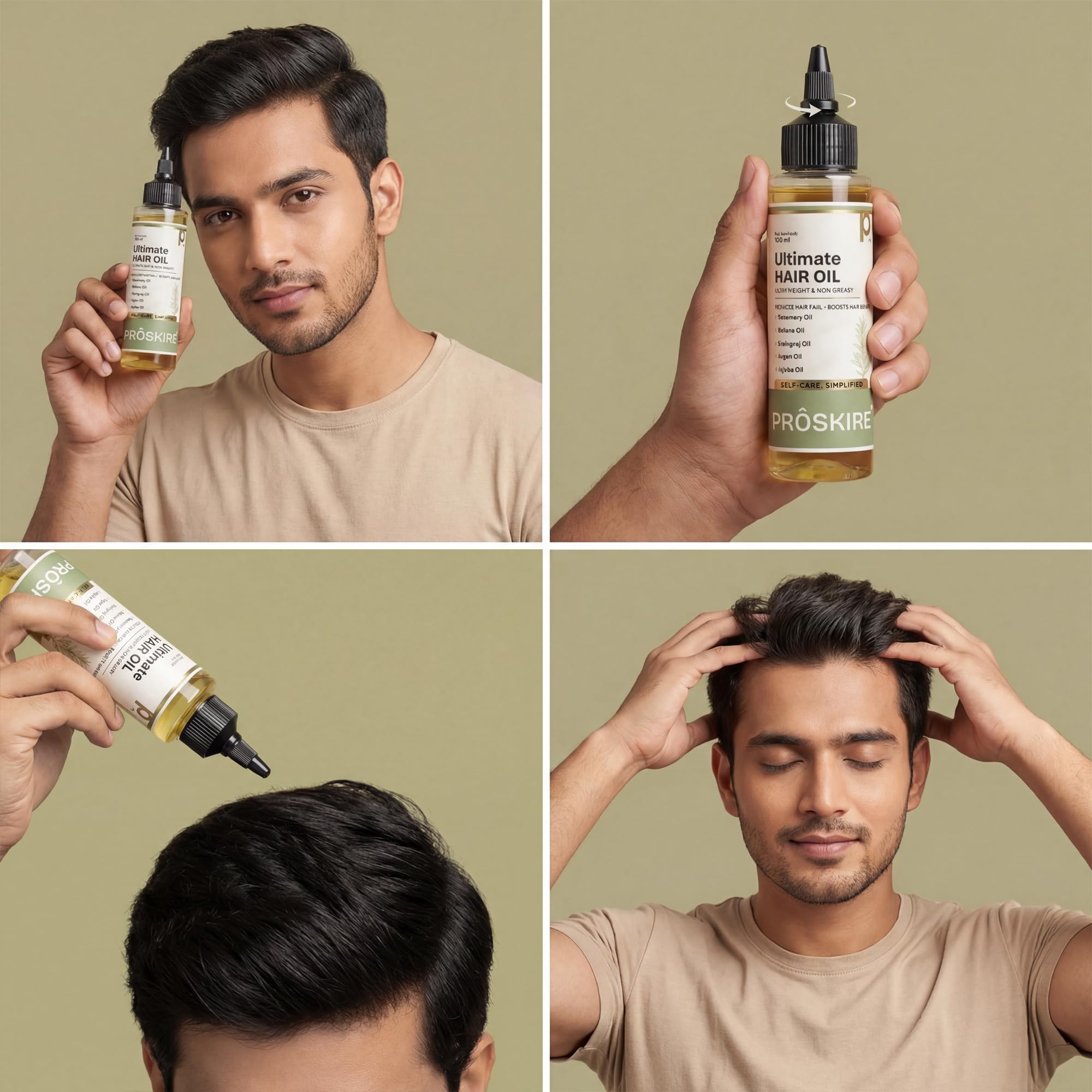 Proskire Ultimate Hair Growth Oil | Lightweight Non-Greasy Hair Growth Oil with Rosemary, Batana & Bhringraj | Reduces Hair Fall & Boosts Hair Density - 100ml