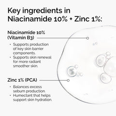 The Ordinary Niacinamide 10% + Zinc 1%, Brightening & Smoothing Serum for Blemish-Prone Skin, 30ml
