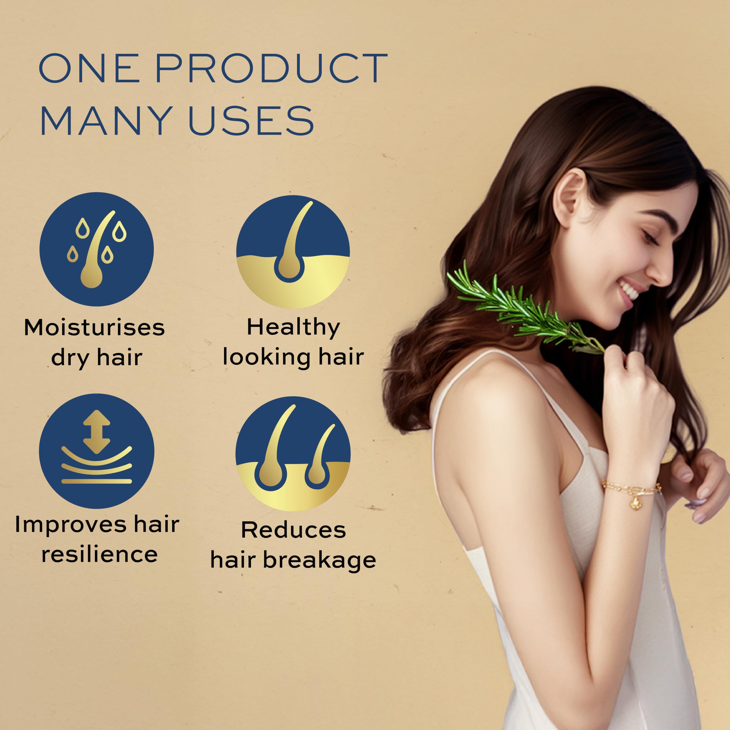 Parachute Advansed Rosemary Essential Oil | 100% Pure | for Thick & Voluminous Hair | Moisturises dry hair, Reduces hair breakage, Improves hair Resilience | 14ml