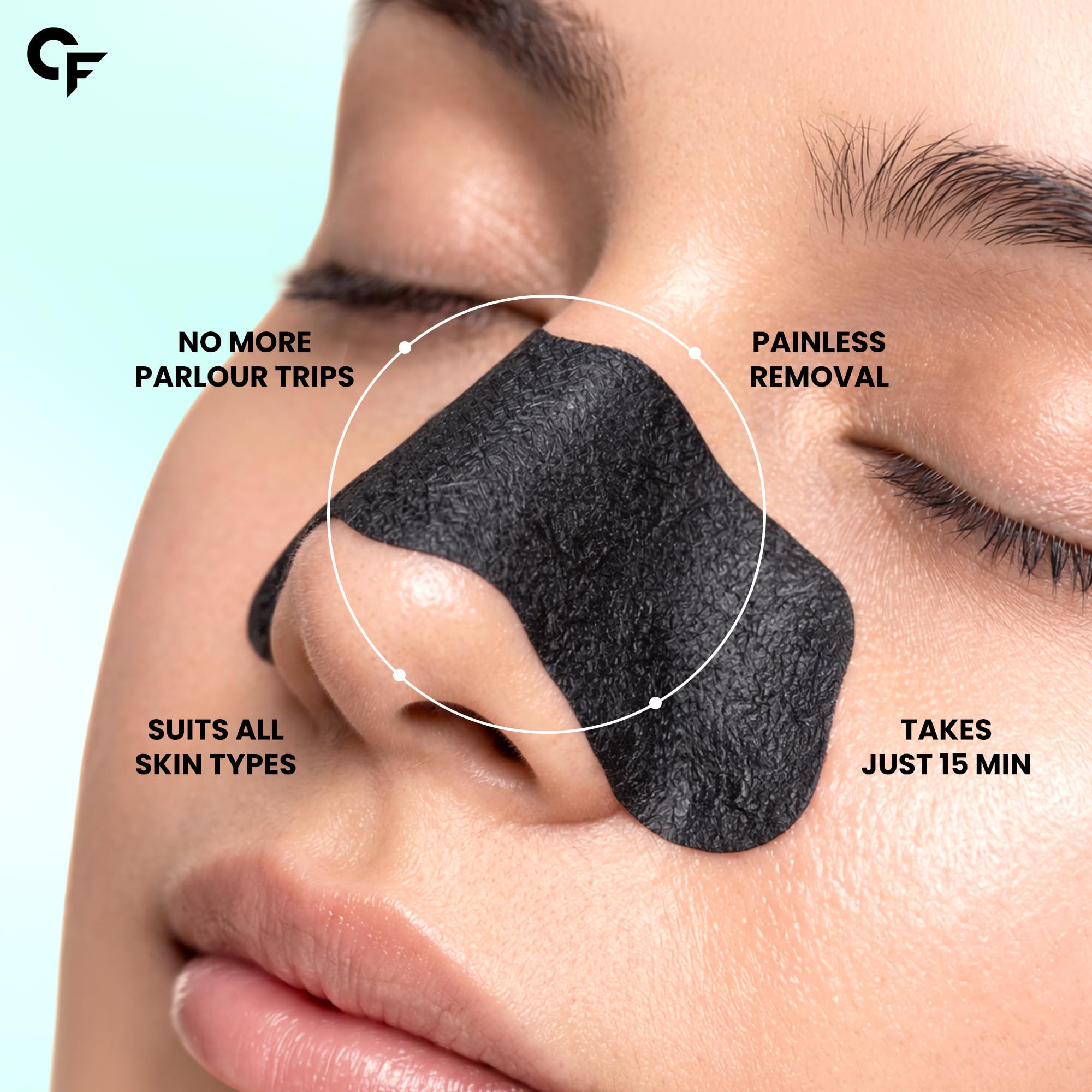 Carbamide Forte Charcoal Nose Strips for Blackhead Removal | Blackheads Removal Strips for painless and instant black head removal | Works within 15 minutes - 10 Strips
